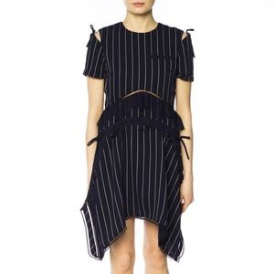 SELF PORTRAIT
STRIPED ASYMMETRICAL DRESS